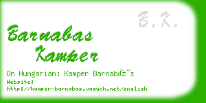 barnabas kamper business card